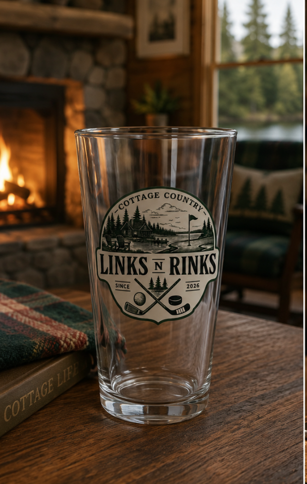 Links n Rinks "Cottage Country" 16 oz Pint Glass