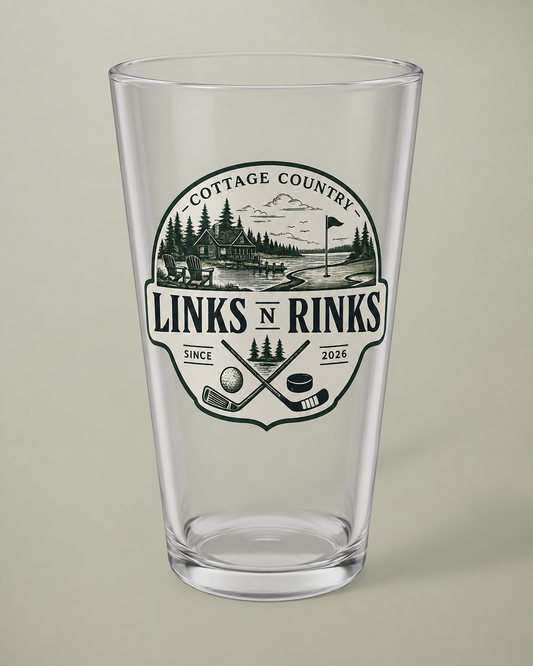 Links n Rinks "Cottage Country" 16 oz Pint Glass