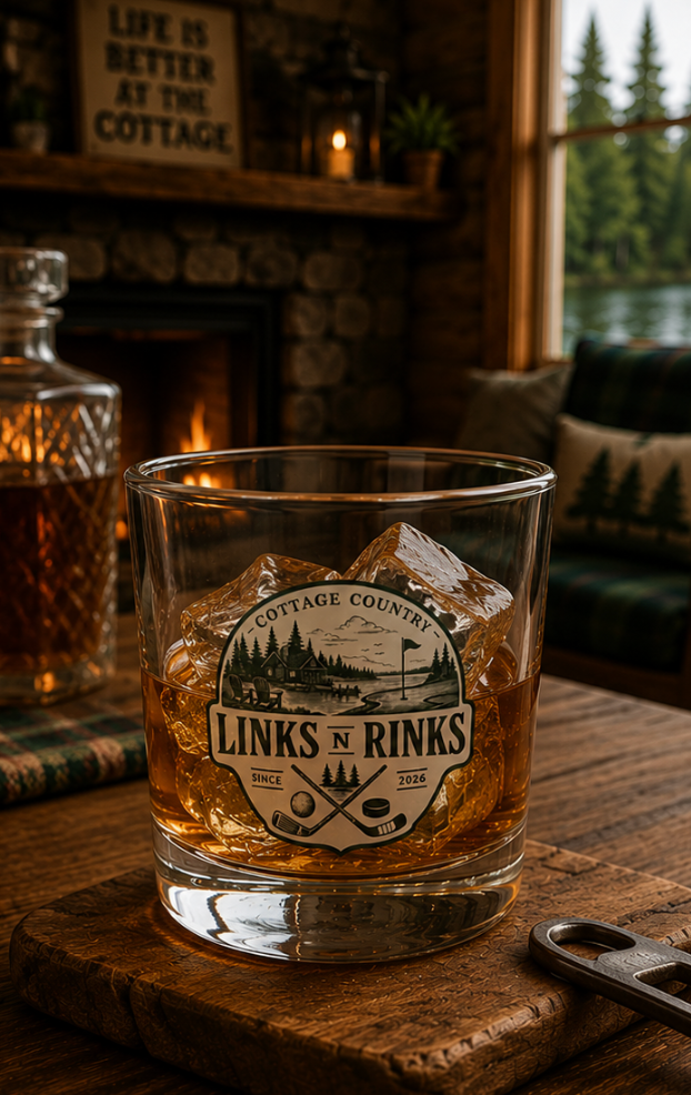 Links n Rinks "Cottage Country" Whiskey Glass