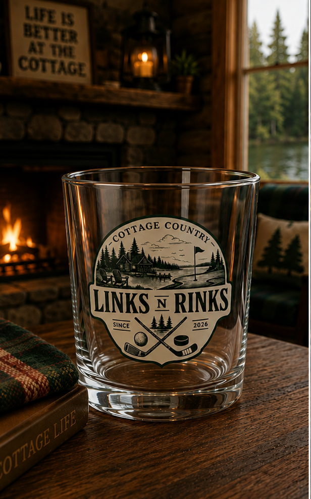 Links n Rinks "Cottage Country" Whiskey Glass