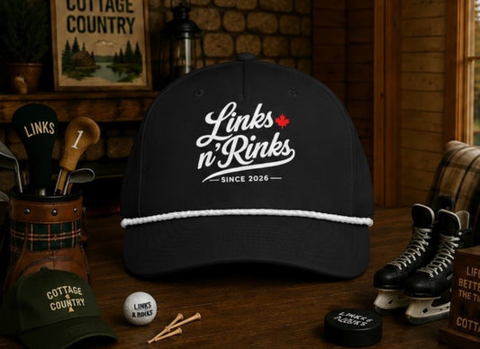 Canadian Course Rope Hat - Black | Links n Rinks | Golf & Hockey Apparel
