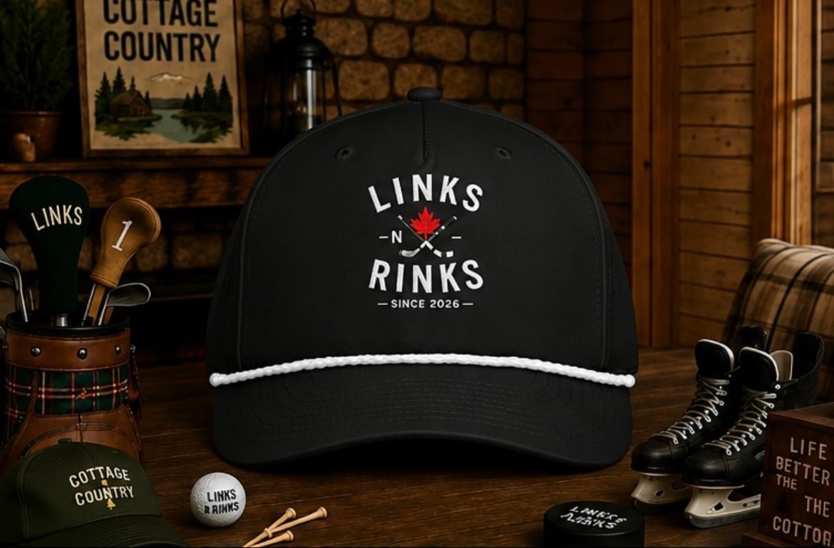 Crossroads Rope Cap - Black | Links n Rinks | Golf & Hockey Apparel