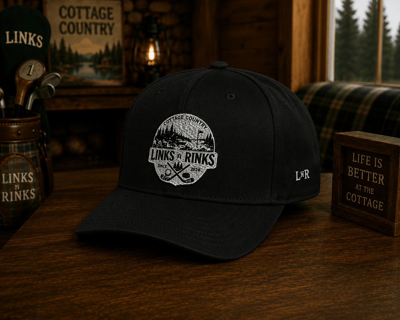 The Canadian Cottage Hat - Black | Links n Rinks | Golf & Hockey Apparel