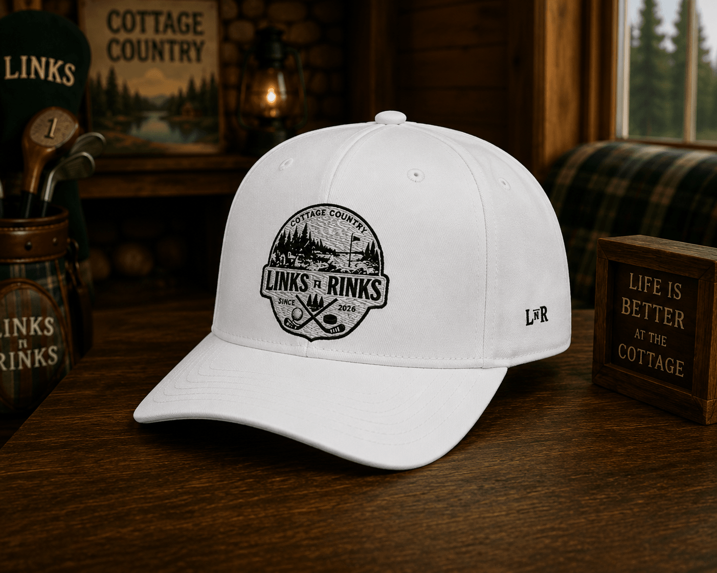 The Canadian Cottage Hat - White | Links n Rinks | Golf & Hockey Apparel